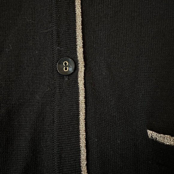 Ann Taylor Black Merino Wool V-Neck Cardigan Sz Small - Picture 6 of 11